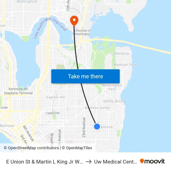 E Union St & Martin L King Jr Way to Uw Medical Center map