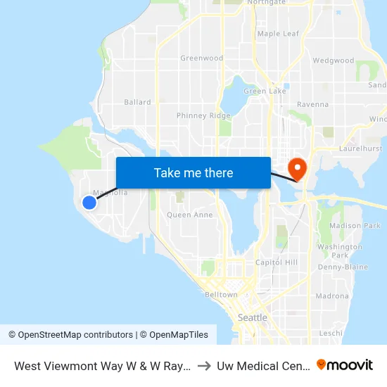 West Viewmont Way W & W Raye St to Uw Medical Center map