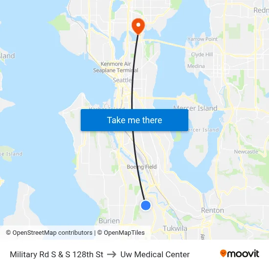 Military Rd S & S 128th St to Uw Medical Center map