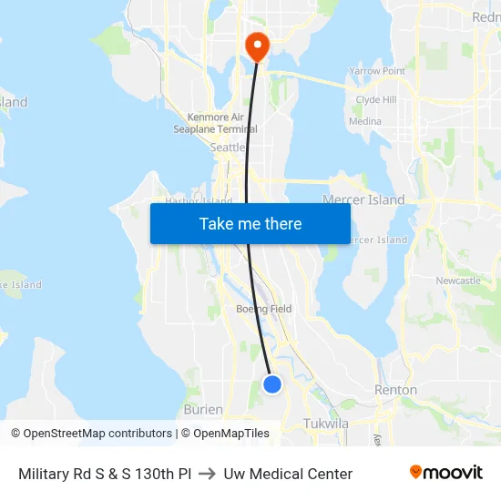 Military Rd S & S 130th Pl to Uw Medical Center map