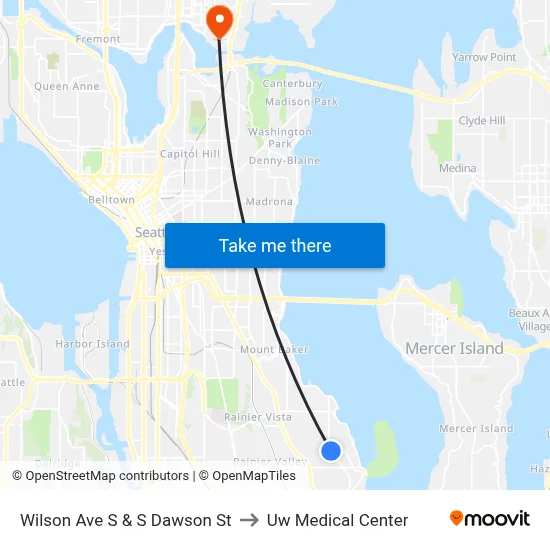 Wilson Ave S & S Dawson St to Uw Medical Center map