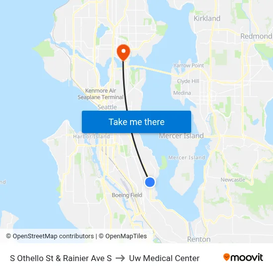 S Othello St & Rainier Ave S to Uw Medical Center map