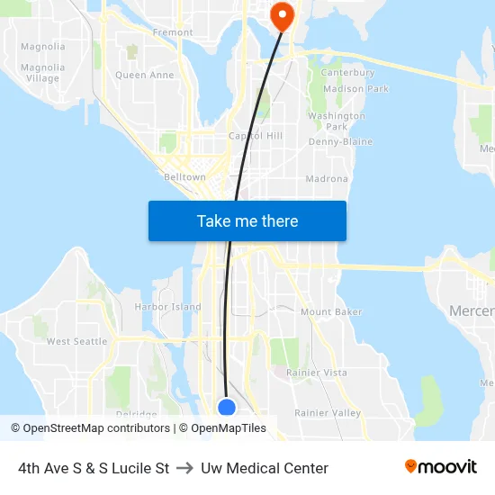 4th Ave S & S Lucile St to Uw Medical Center map