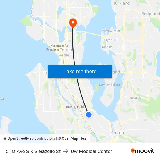 51st Ave S & S Gazelle St to Uw Medical Center map