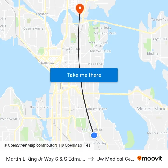 Martin L King Jr Way S & S Edmunds St to Uw Medical Center map