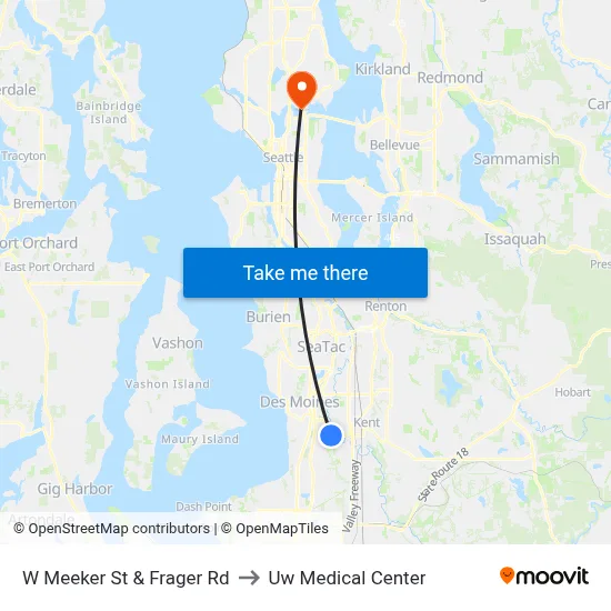 W Meeker St & Frager Rd to Uw Medical Center map