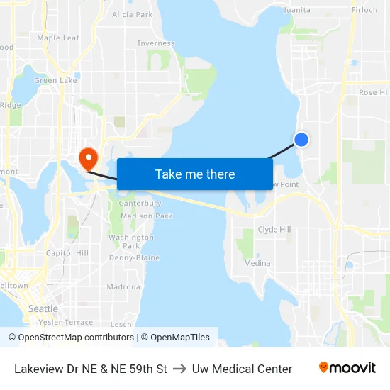 Lakeview Dr NE & NE 59th St to Uw Medical Center map