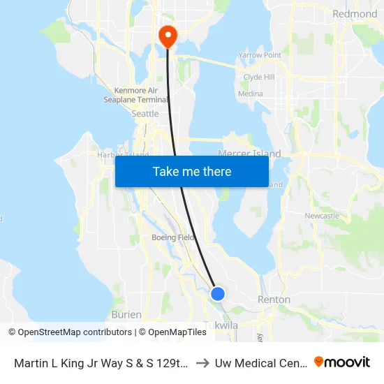 Martin L King Jr Way S & S 129th St to Uw Medical Center map
