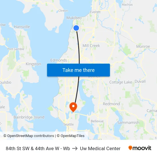 84th St SW & 44th Ave W - Wb to Uw Medical Center map