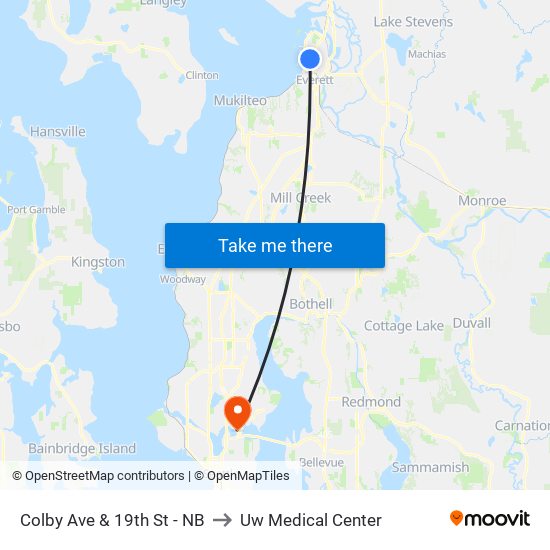 Colby Ave & 19th St - NB to Uw Medical Center map