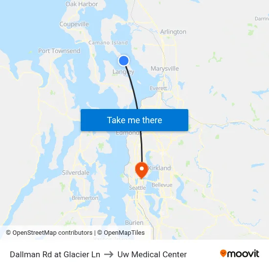 Dallman Rd at Glacier Ln to Uw Medical Center map