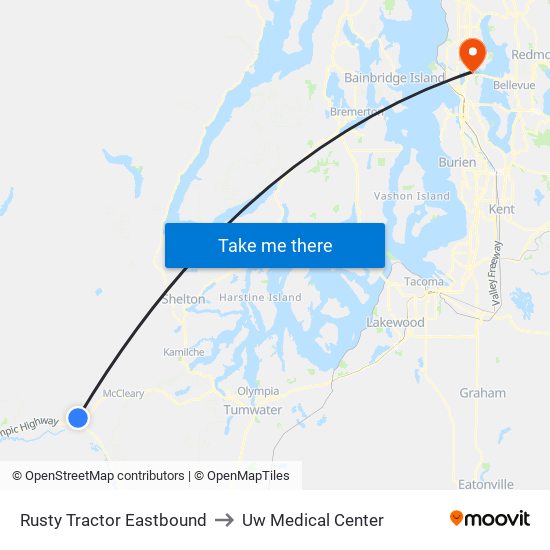 Rusty Tractor Eastbound to Uw Medical Center map