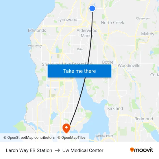 Larch Way EB Station to Uw Medical Center map