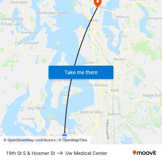 19th St S & Hosmer St to Uw Medical Center map