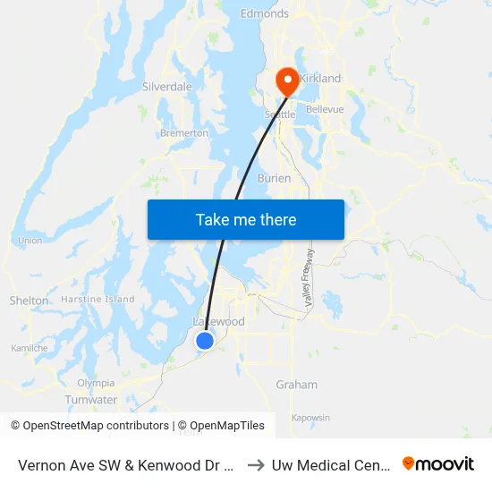 Vernon Ave SW & Kenwood Dr SW to Uw Medical Center map