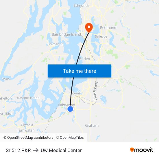 Sr 512 P&R to Uw Medical Center map