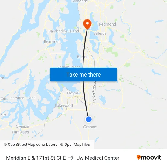 Meridian E & 171st St Ct E to Uw Medical Center map