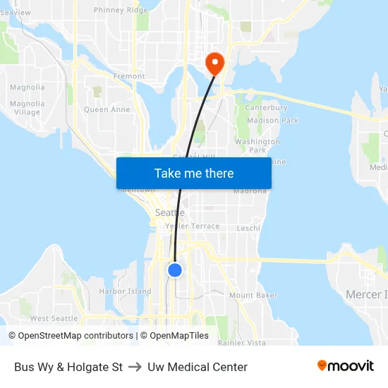 Bus Wy & Holgate St to Uw Medical Center map