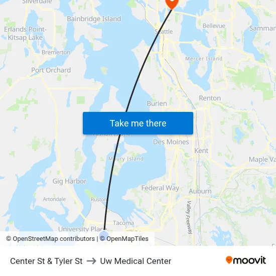 Center St & Tyler St to Uw Medical Center map