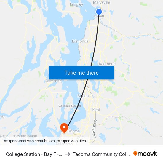 College Station - Bay F - NB to Tacoma Community College map