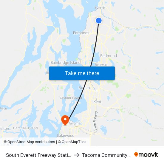 South Everett Freeway Station - Bay 4 to Tacoma Community College map