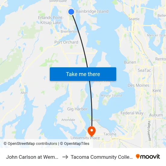 John Carlson at Wembly to Tacoma Community College map