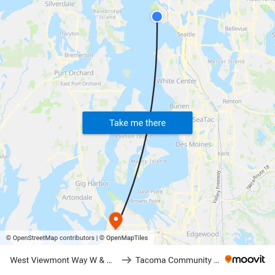 West Viewmont Way W & W Raye St to Tacoma Community College map