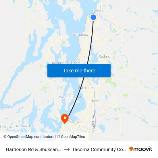Hardeson Rd & Shuksan Way to Tacoma Community College map