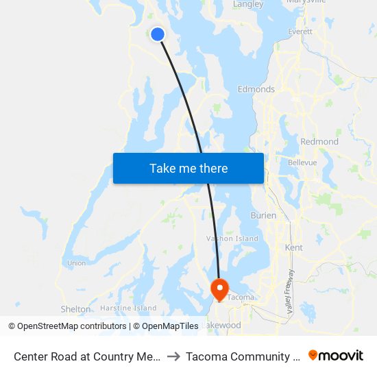 Center Road at Country Meadow Rd to Tacoma Community College map