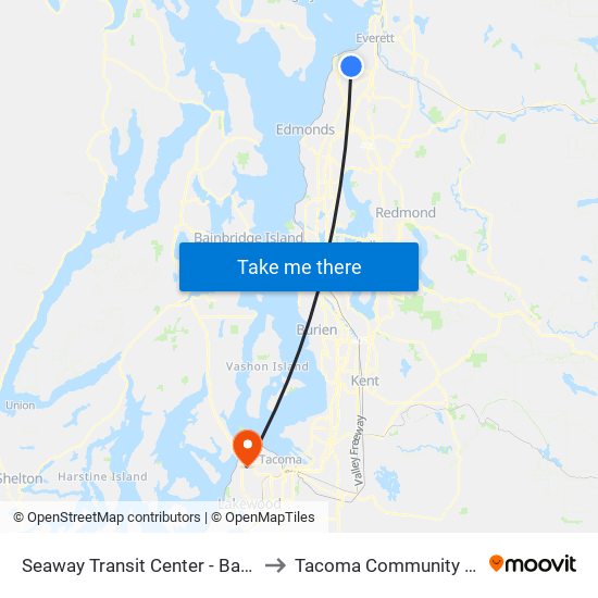 Seaway Transit Center - Bay 10 - NB to Tacoma Community College map