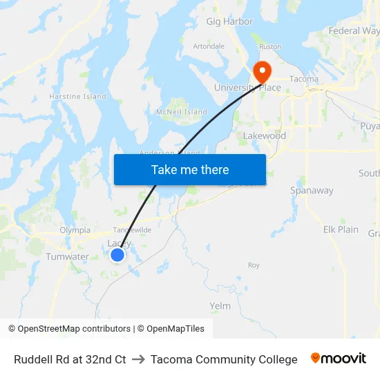 Ruddell Rd at 32nd Ct to Tacoma Community College map
