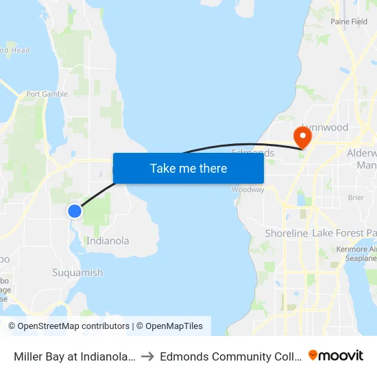 Miller Bay at Indianola Rd to Edmonds Community College map