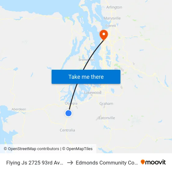 Flying Js 2725 93rd Ave SW to Edmonds Community College map