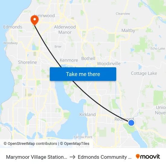 Marymoor Village Station - Bay 2 to Edmonds Community College map