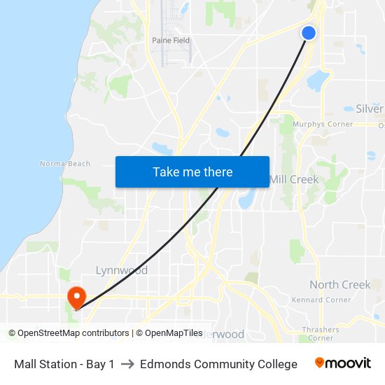 Mall Station - Bay 1 to Edmonds Community College map