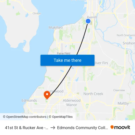 41st St & Rucker Ave - EB to Edmonds Community College map