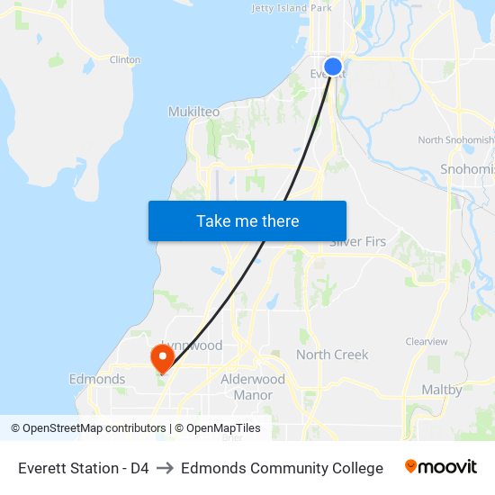 Everett Station - D4 to Edmonds Community College map