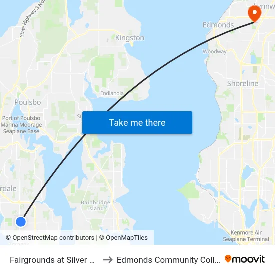 Fairgrounds at Silver Pine to Edmonds Community College map