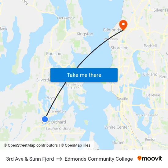 3rd Ave & Sunn Fjord to Edmonds Community College map