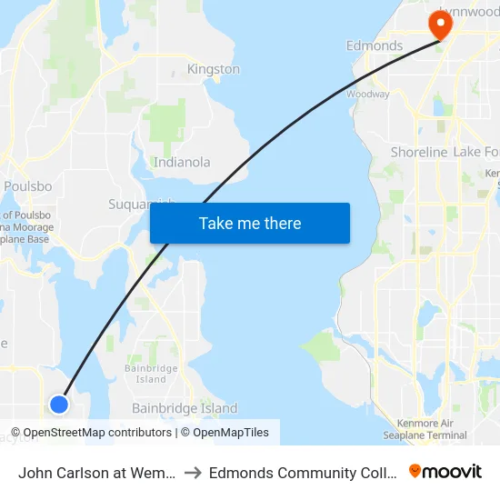 John Carlson at Wembly to Edmonds Community College map
