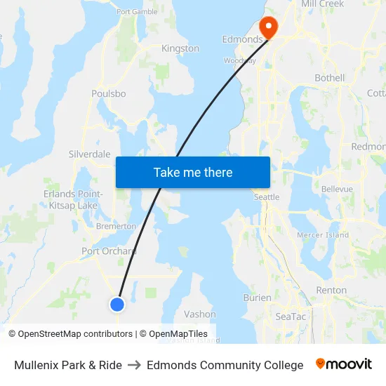Mullenix Park & Ride to Edmonds Community College map