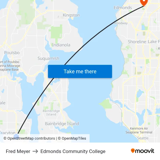 Fred Meyer to Edmonds Community College map