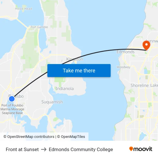 Front at Sunset to Edmonds Community College map