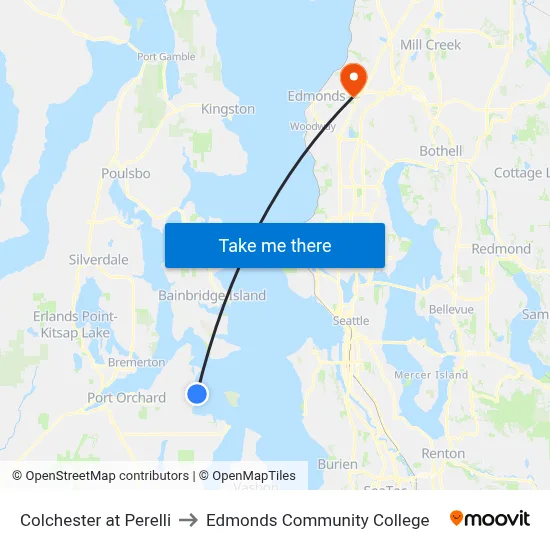 Colchester at Perelli to Edmonds Community College map