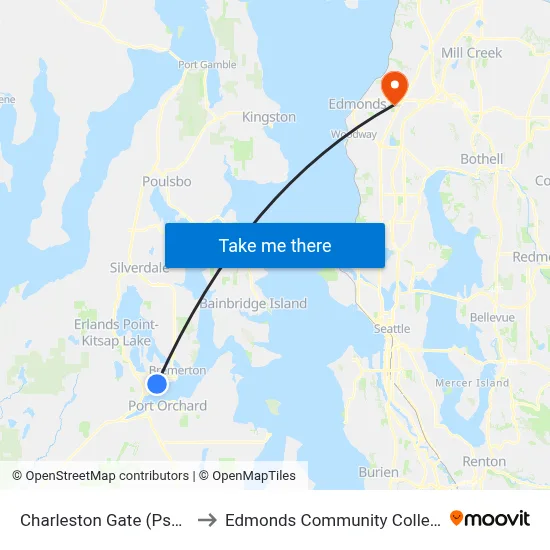 Charleston Gate (Psns) to Edmonds Community College map