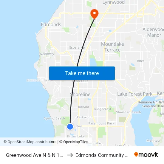 Greenwood Ave N & N 145th St to Edmonds Community College map