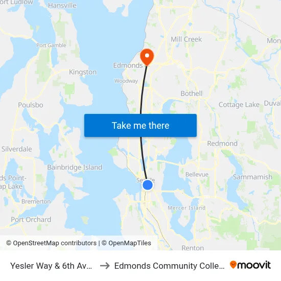 Yesler Way & 6th Ave S to Edmonds Community College map
