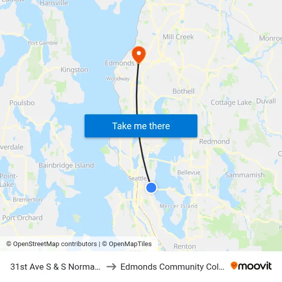31st Ave S & S Norman St to Edmonds Community College map