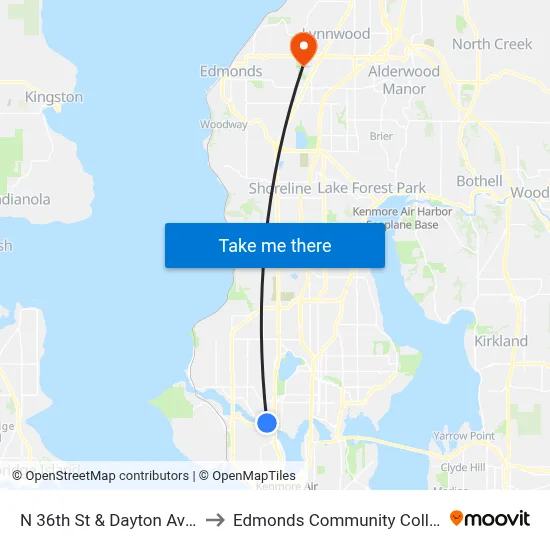 N 36th St & Dayton Ave N to Edmonds Community College map