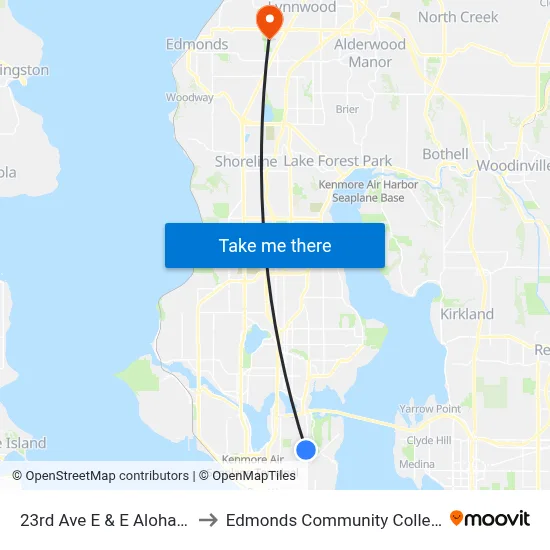 23rd Ave E & E Aloha St to Edmonds Community College map